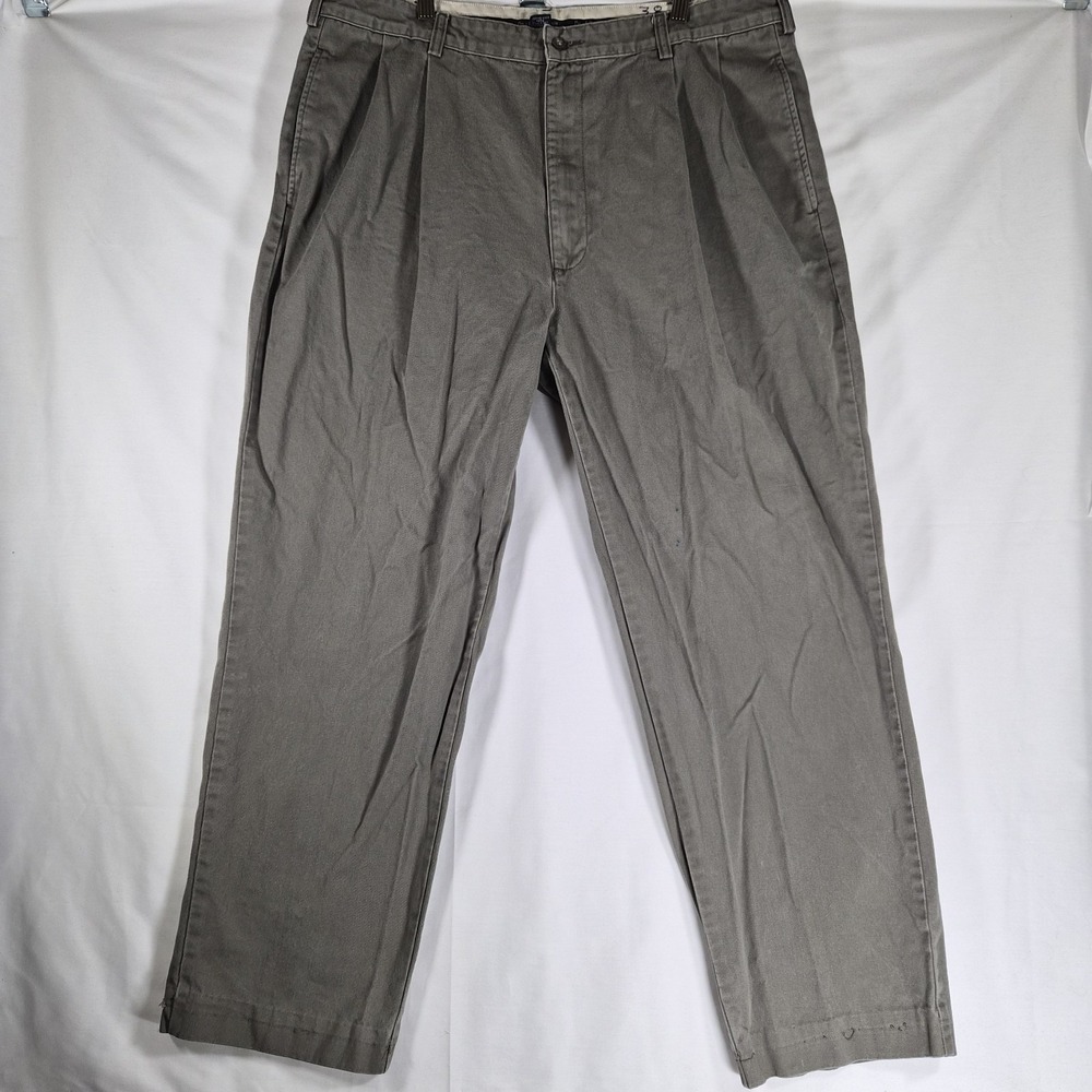 Vintage Polo Ralph Lauren Pleated Chino Pants Men's 38x30 Gray 100 Cotton - Picture 2 of 16